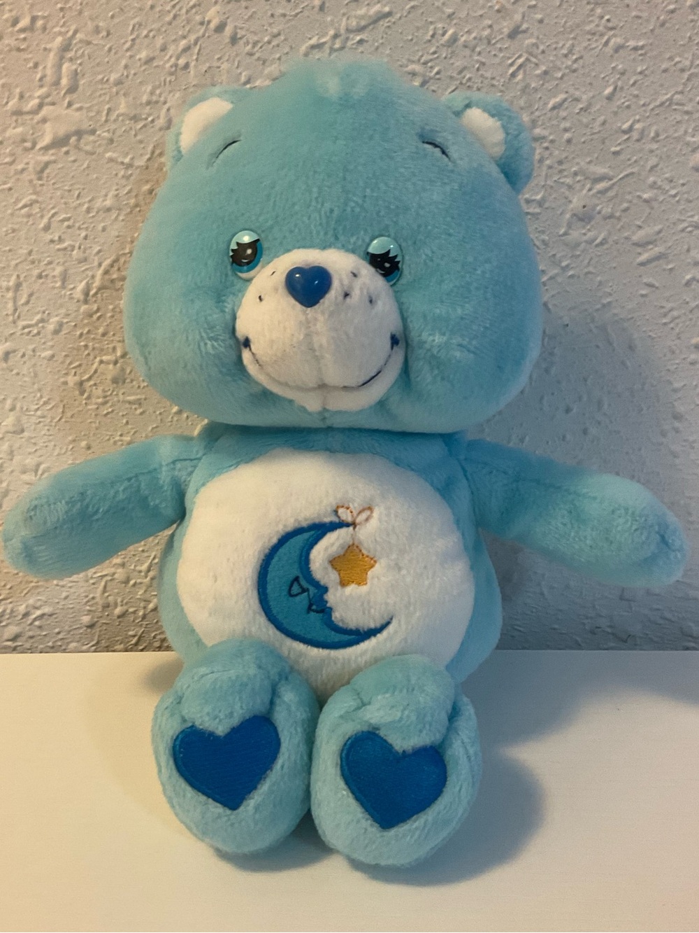 Care Bears Bedtime bear plush 10" 2002 stuffed blue Care Bear toy Moon Star